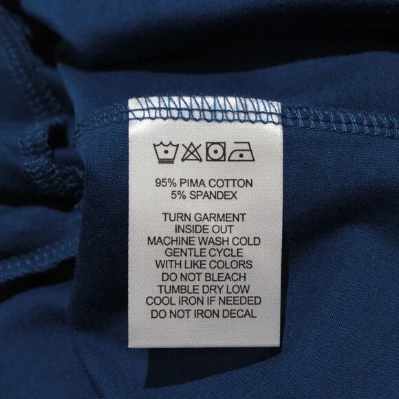 Orchard & Broome NWT Essex Short Sleeve Zip T-Shirt Size M in Blue Cotton Blend